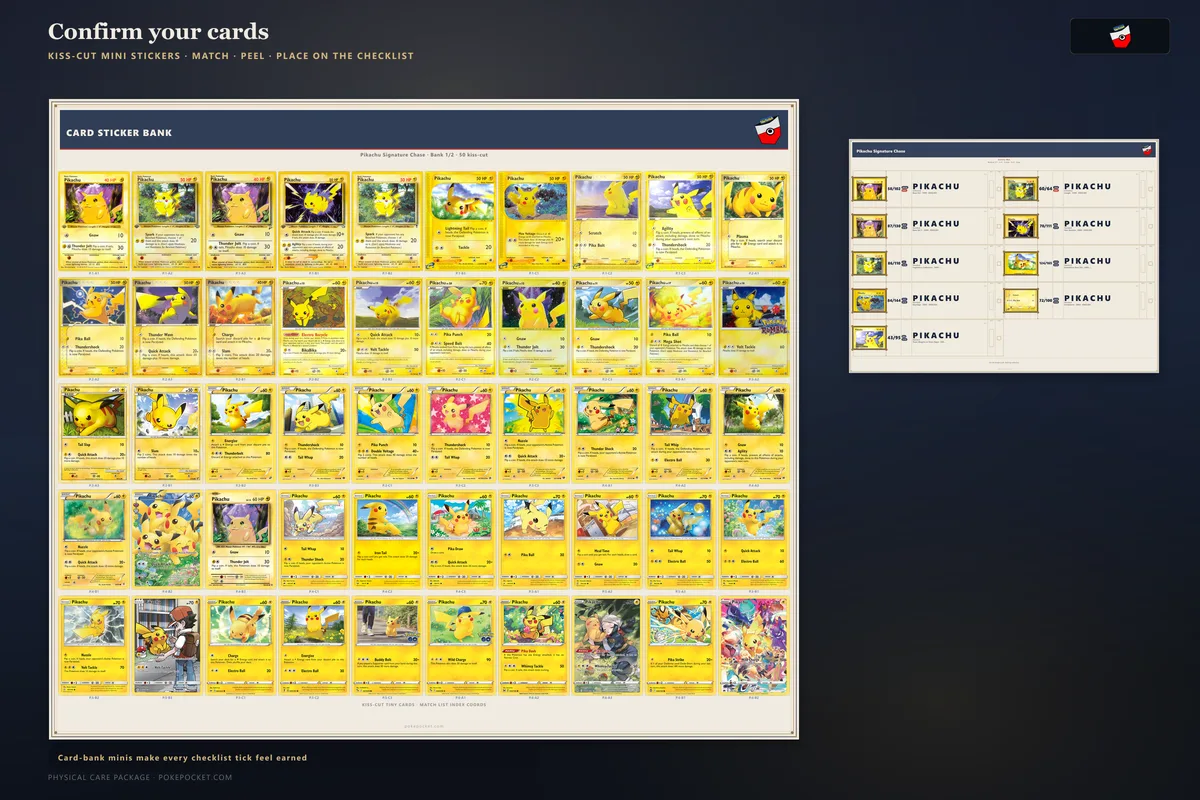 Pikachu — Mini confirm cards
